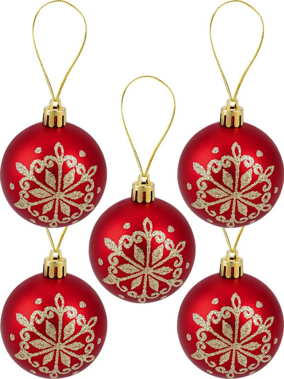 Набор шаров  цвет красный  60 мм 20 шт+ верхушка 1шт