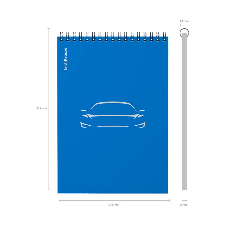 Блокнот А5  80л., 148*210 мм, на гребне ErichKrause "Mirage" пластик. обл., клетка, синий