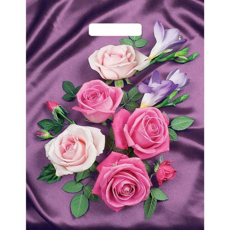 Пакет пробивной 31*40см (60мкм) "Атласные розы"
