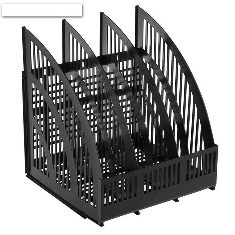Лоток вертикальный 3-х секцион. разборный, черный СТАММ "LINE"