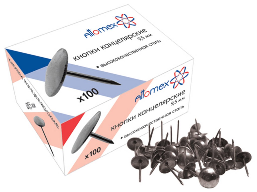 Кнопки никелированные 11 мм 100 шт/уп Attomex