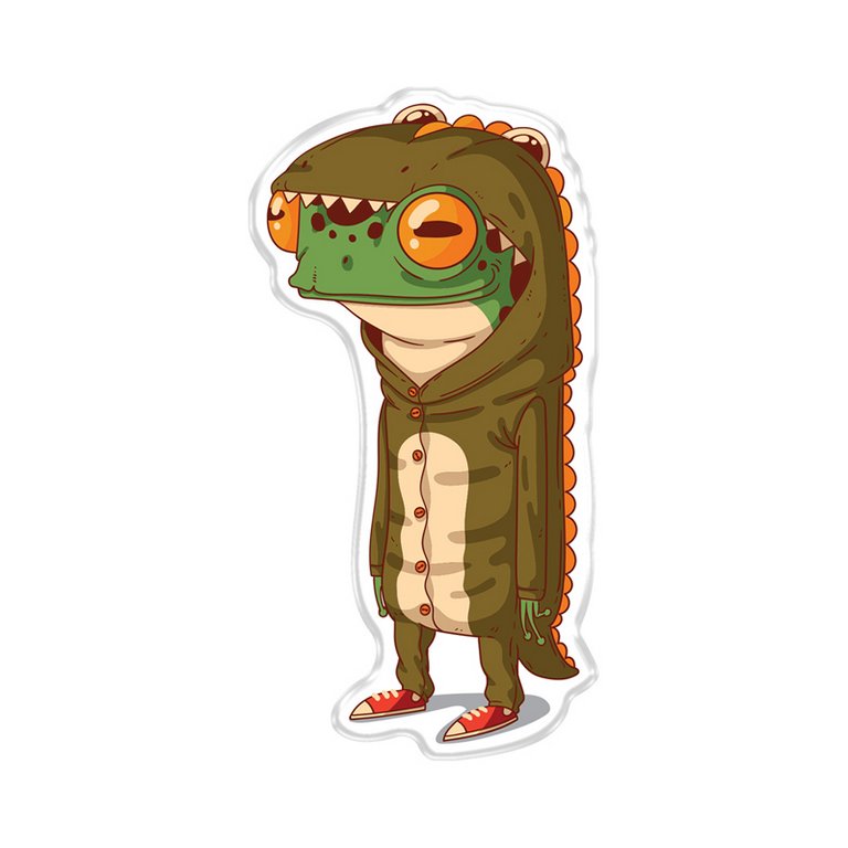 Значок акрил "Frogodile" MESHU, 2,0*3,6см