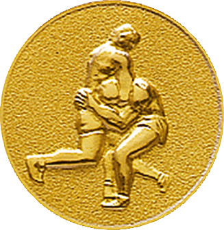 Эмблема для медали, металл. d=25мм "Борьба"