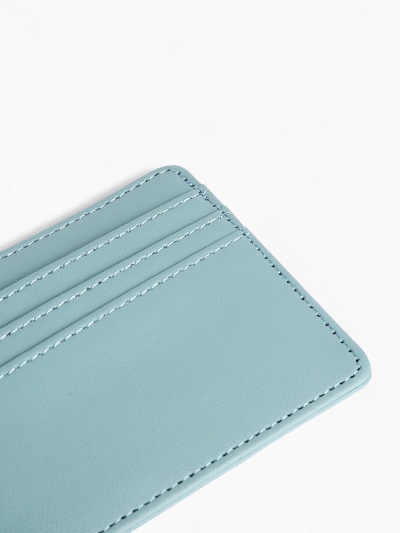 Картхолдер, на 3 карты, отделение для купюр, голубой