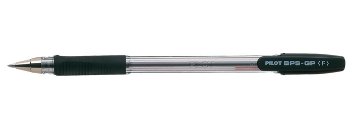 Ручка шариковая масляная Pilot резин.упор 0,7мм черная (стерж.144мм, линия 0,22мм)