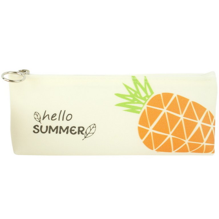 Пенал  для девочки "Фрукты" 20,5*8,5*3,5см ассорти