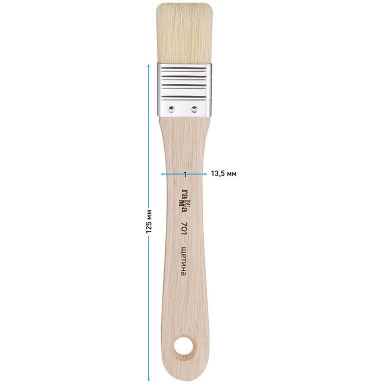 Кисть-флейц Щетина №1 плоская оформительская (длинная ручка) ГАММА