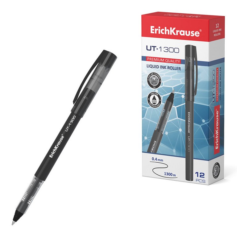 Роллер ErichKrause UT-1300 (0,4мм), черный