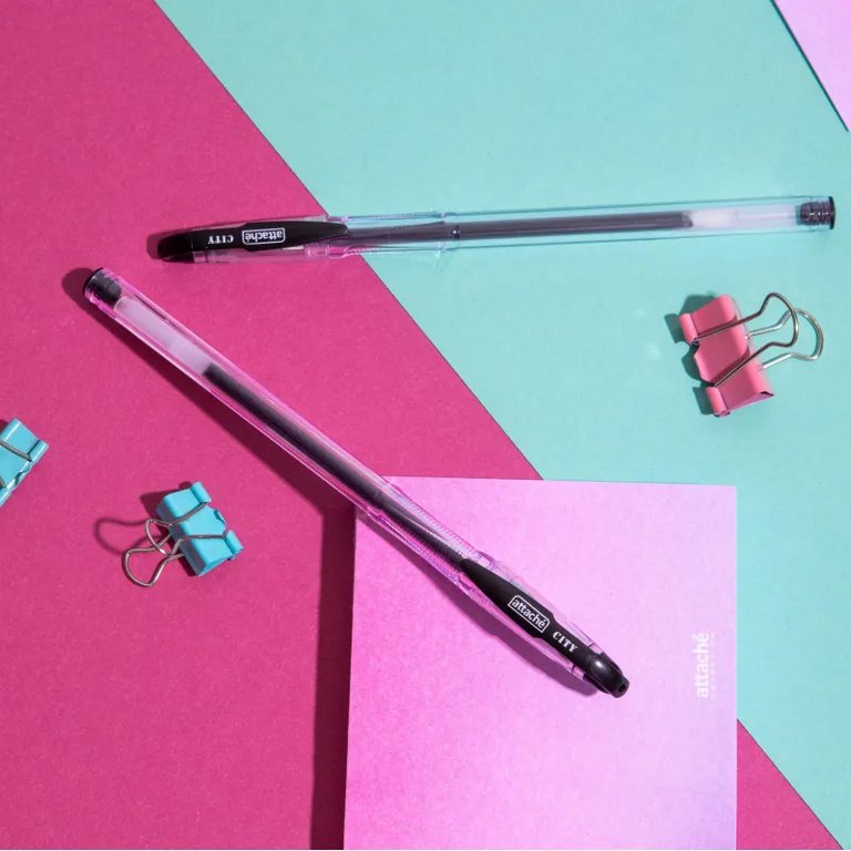 Ручка гелевая Attache City 0,7мм черная (стерж.139мм, линия 0,5мм)