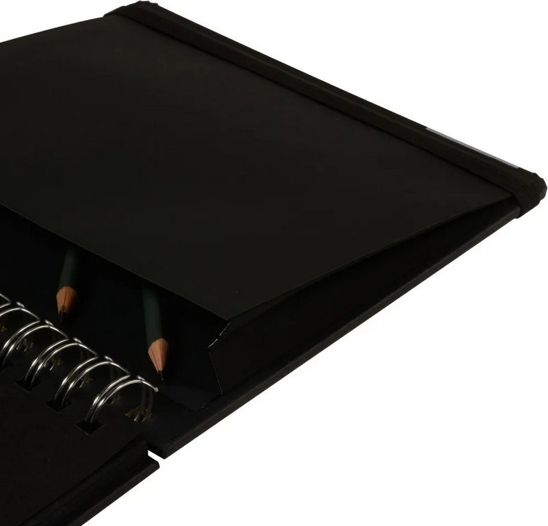 Скетчбук 180*260 мм, 80л. гребень "SKETCHBOOK" ЧЕРНЫЙ 110 гр. (4 ВИДА)
