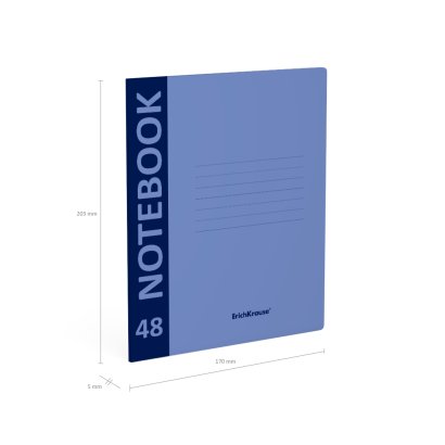 Тетрадь 48 лист кл. А5 на скрепке, пластиковая обложка "Neon" голубая