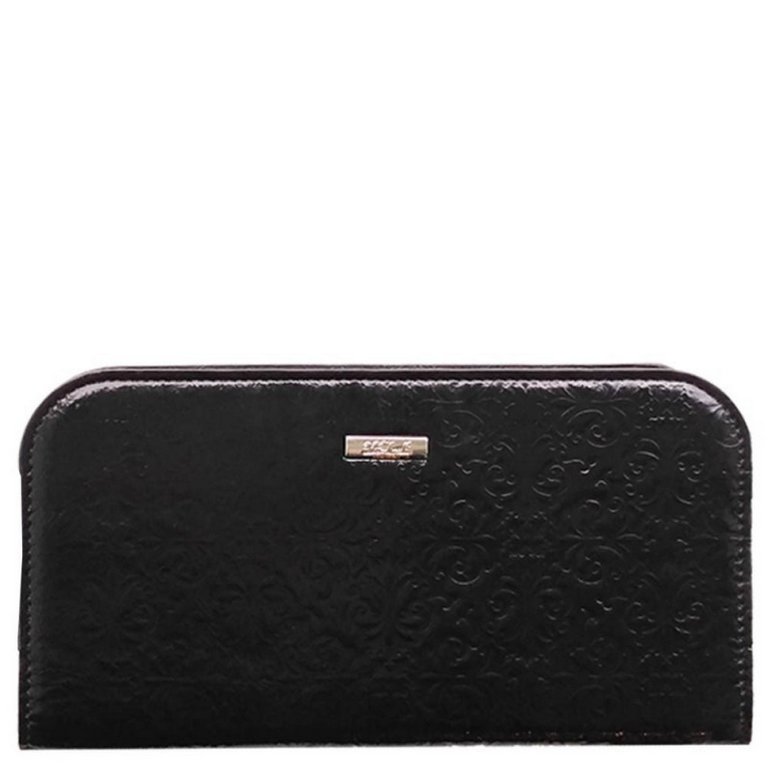 Портмоне D.Morelli женское "Барокко" на молнии с отд. д/тел., нат. кожа,  цвет черный