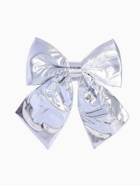 Бант серебро  1 шт, 24*26 см Лоск