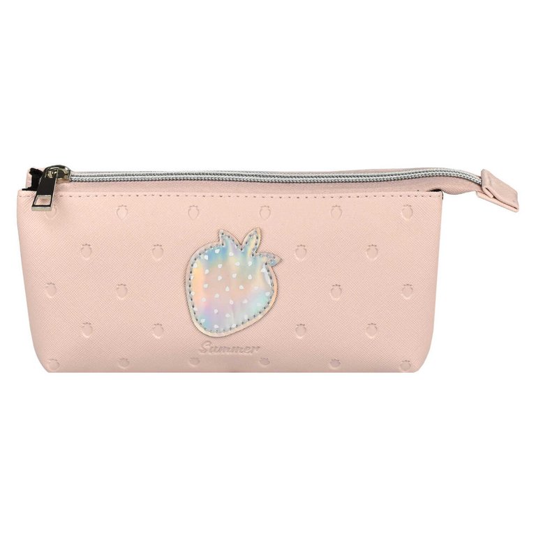 Пенал  для девочки "Паттерн" 19*10,5 см кожзам, розовый