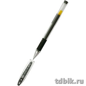 Ручка гелевая Pilot резин. упор 0,38мм черная (стерж.129мм, линия 0,2мм)