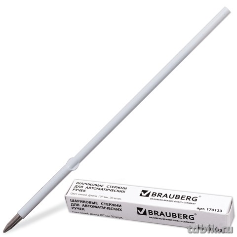 Стержень шариковый 107мм BRAUBERG синий 0,7мм (линия 0,35мм)