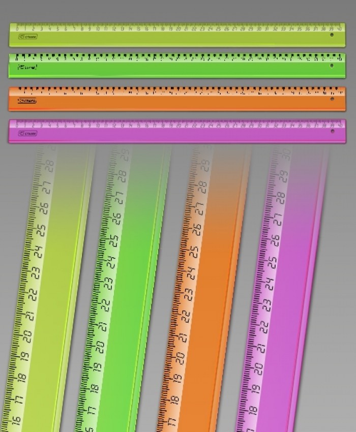 Линейка 40 см. пласт. Стамм "Neon"
