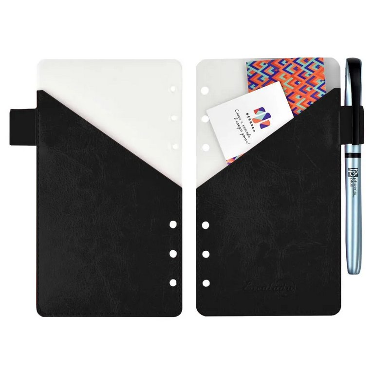 Разделитель сменный для кредитных, дисконтных карт, пропусков, кожзам, пластик черный