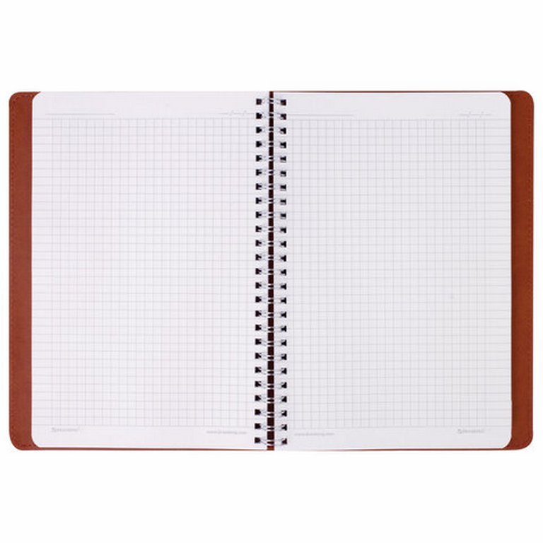 Бизнес-блокнот А5  80л., 148*218 мм, кожзам на гребне Brauberg "Office PRO" клетка, коричневый