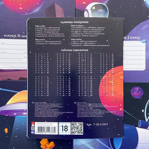 Тетрадь 18 лист лин. А5 "КОСМИЧЕСКОЕ ПУТЕШЕСТВИЕ" 5 ВИДОВ