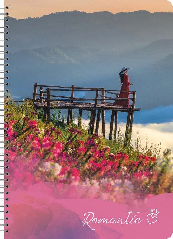 Тетрадь 80 лист кл. А4 на гребне "Romantic №2" Lamark