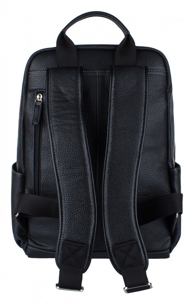 Рюкзак молодежный мужской  Baron натуральная кожа 28*40*12см, черный