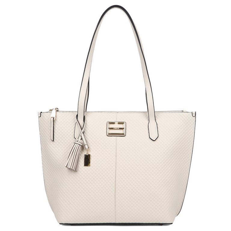 Сумка женская FABRETTI 42х29х13 см, нат. кожа, бежевый