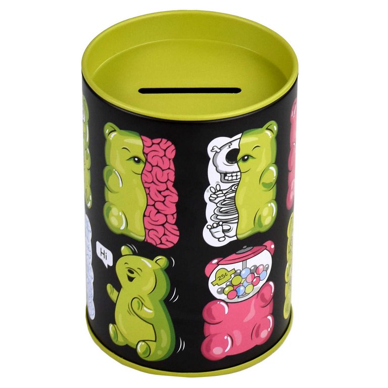 Копилка-подставка для канцелярских принадлежностей "ЖЕЛЕЙНЫЕ МИШКИ" 10,4х7,5х7,5 см, металл