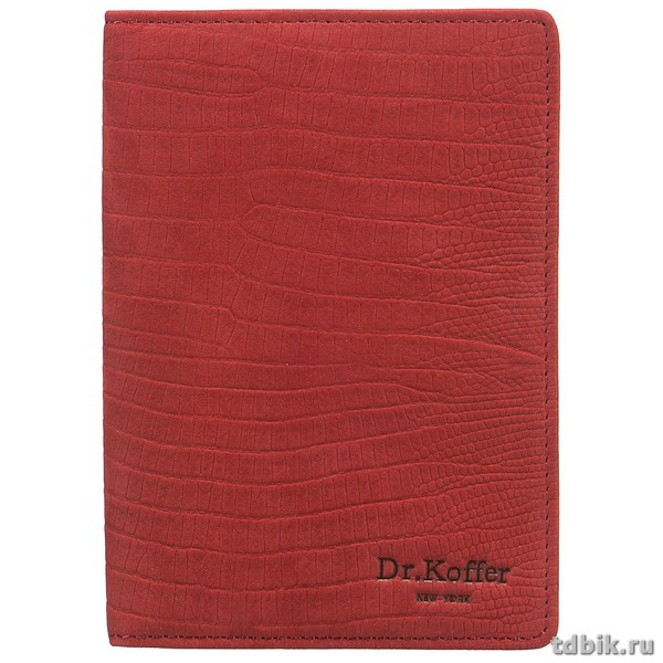 Обложка для паспорта Dr.Koffer нат. кожа, бургунди