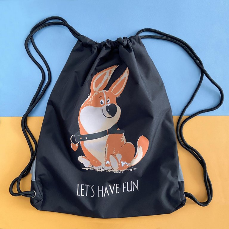 Сумка для обуви для девочки 54*44 см BrunoVisconti "ЗАБАВНЫЙ КОРГИ" черный