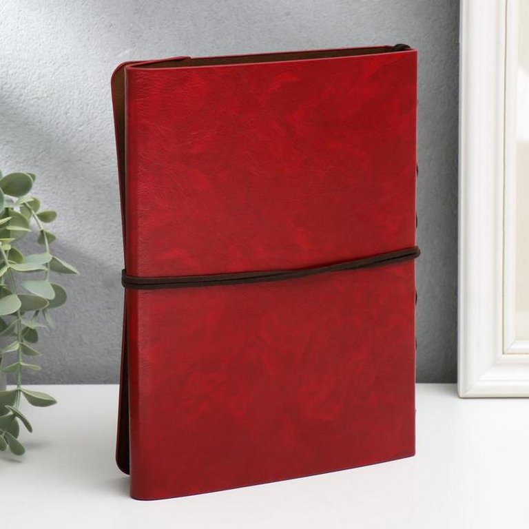 Фотоальбом для наклеивания фото 30 листов на кольцах 22*17см "Девушка в платье с бабочками" кожзам