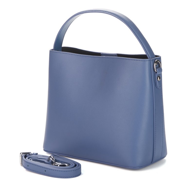 Сумка женская Jane's Story 25х22х12см, нат.кожа, голубая