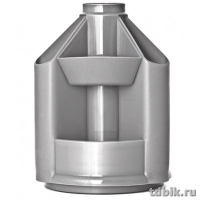 Подставка наст д/канц. принадлеж. Стамм "Mini Desk", 10 отд., серая (вращающаяся)