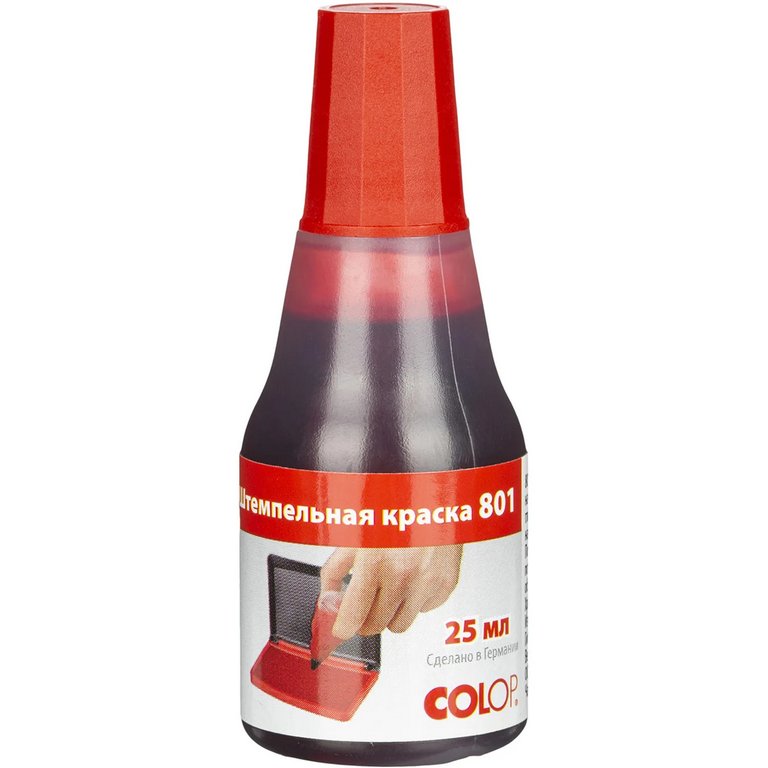 Краска штемпельная Colop 25 мл красная на водно-глицериновой основе
