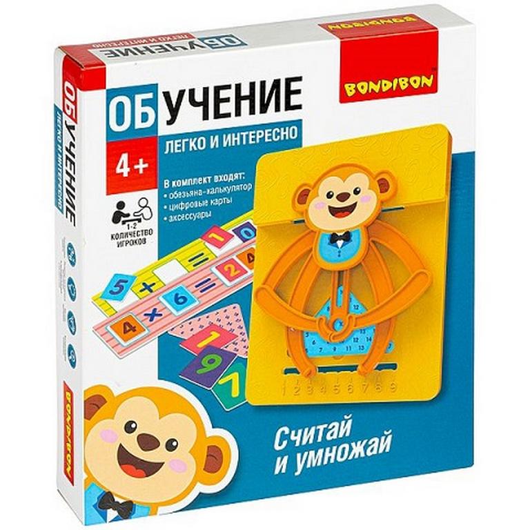Игра обучающая  Счет "Считай и умножай" обезьянка, 4+, Bondibon