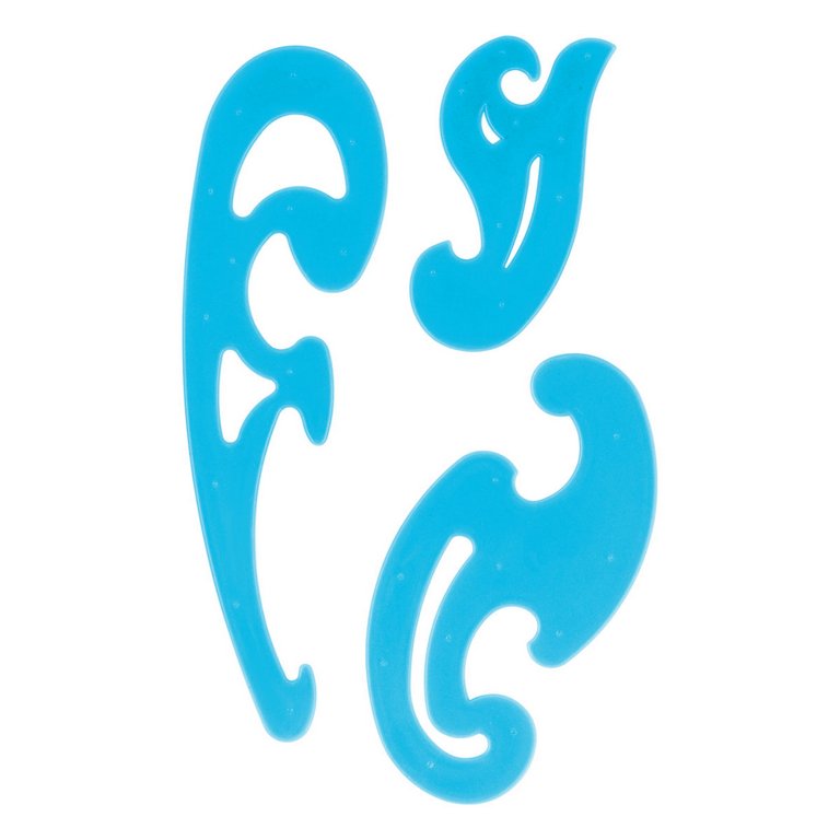 Набор лекал прозр, ассорти неон (25 ,17 ,12 см) Стамм