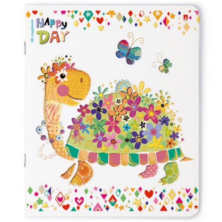 Тетрадь 48 лист кл. А5 на скрепке "СЧАСТЛИВЫЙ ДЕНЬ"