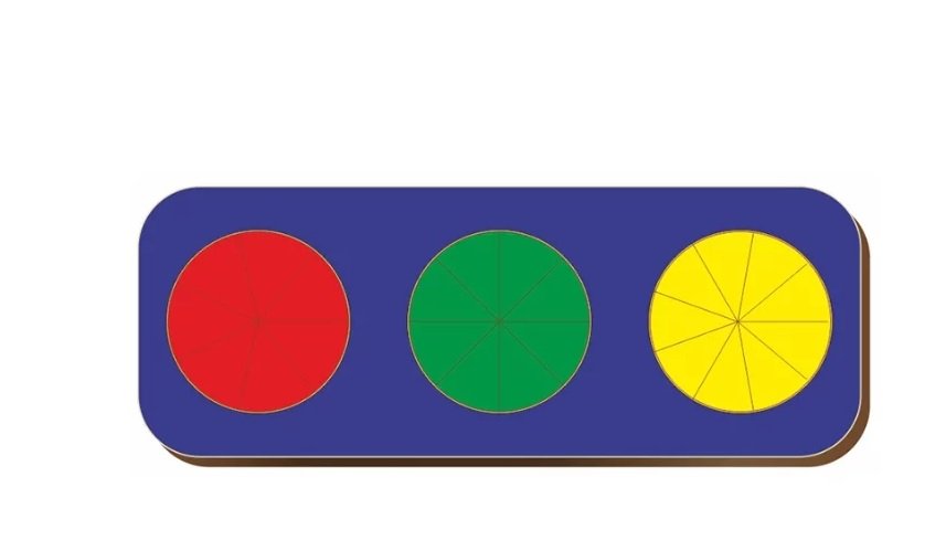 Игра обучающая  Дроби "3 круга, 3-й уровень" (дерево) WOODLENDTOYS