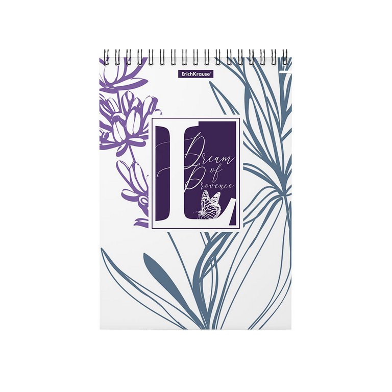 Блокнот А5  80л., 148*210 мм, на спирали Prof-Press "Lavender" пластиковая обложка