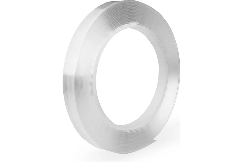 Нано-скотч многоразовый, двусторонний (акриловая основа) 6мм*5м прозрачный, Vell