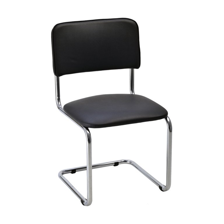 Стул для посетителей Helmi HL-F07 "Sylwia" (каркас металл хром, экокожа, черный)