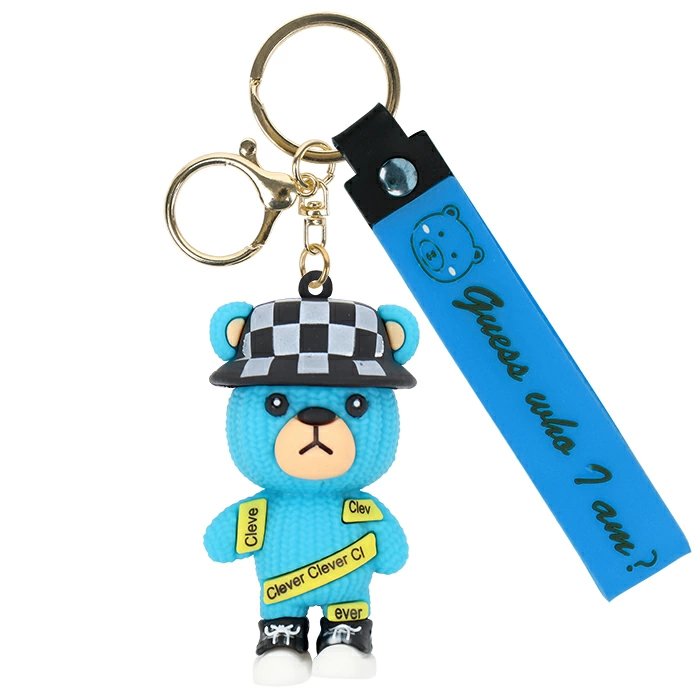 Брелок "Мишка" ассорти (металл и полимерные материалы) 4*7см