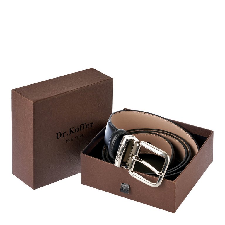 Ремень Dr.Koffer мужской нат. кожа, черный