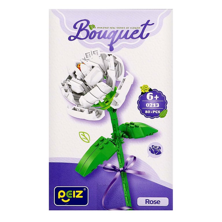 Конструктор пластиковый 80 дет. "Букет Роза"
