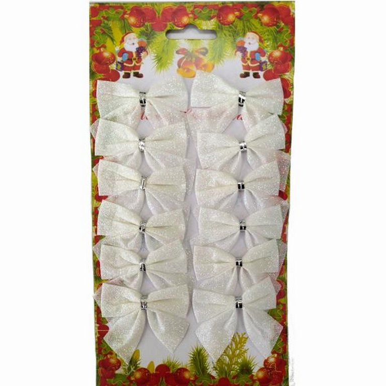 Бант белый 12 шт/уп 5,5*5,5 см