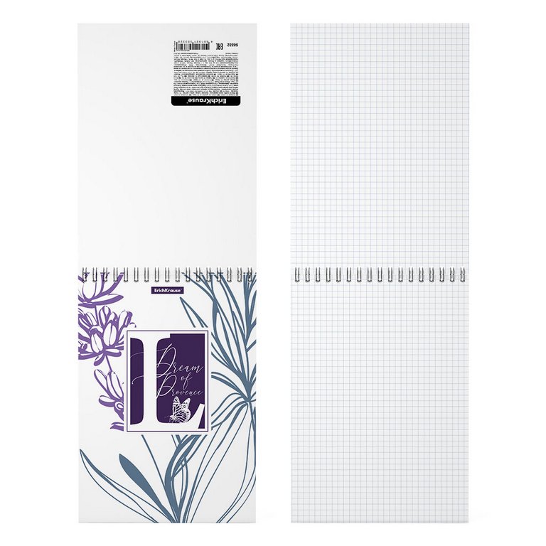 Блокнот А5  80л., 148*210 мм, на спирали Erich Krause "Lavender" пластиковая обложка