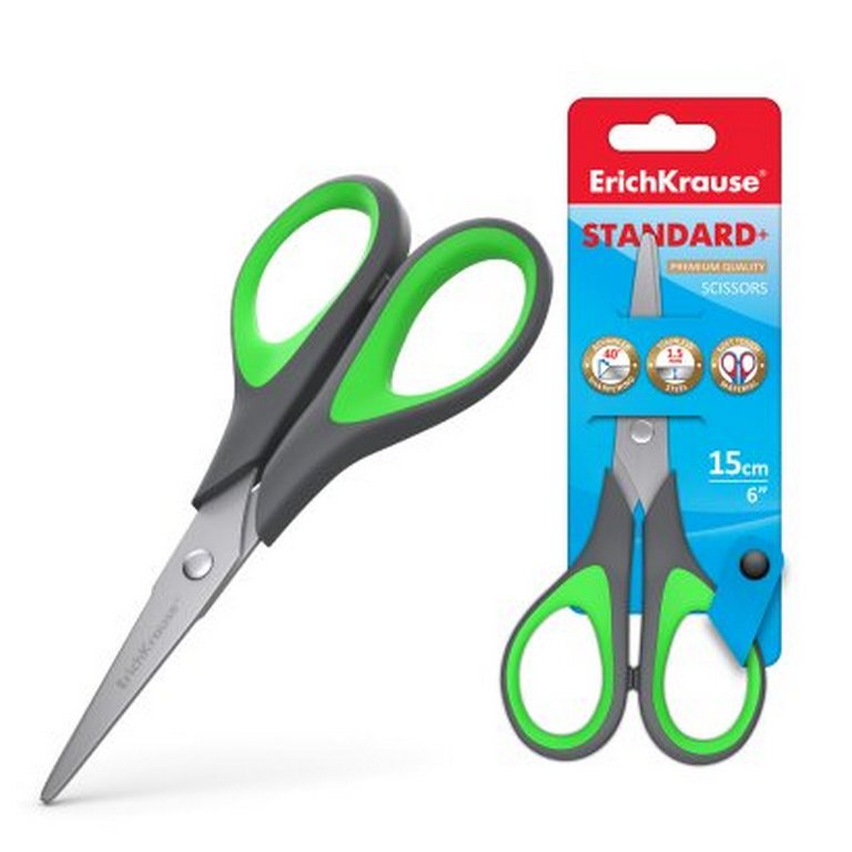 Ножницы 150 мм рукоятка с резиновыми вставками  Erich Krause "Standard+"