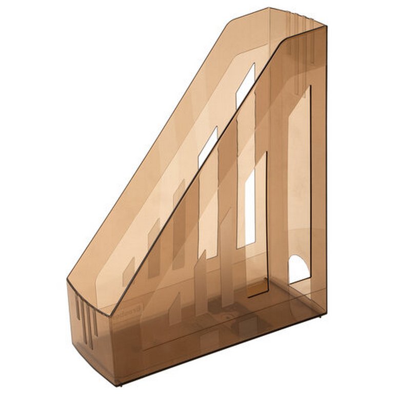 Лоток вертикальный 85 мм BRAUBERG "Contract" тонированный коричневый