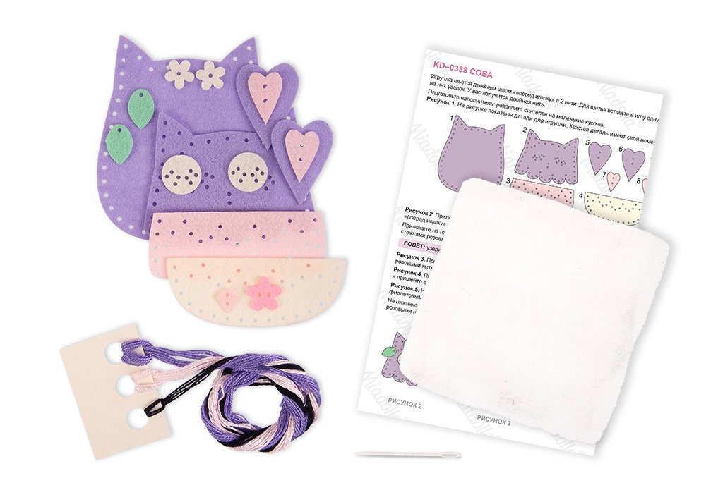 Набор для шитья игрушки из фетра "Сова", Miadolla