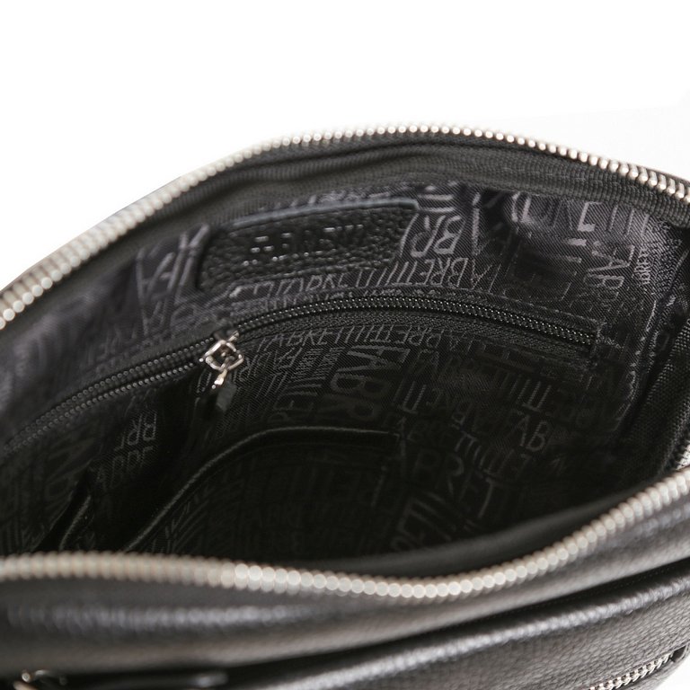 Сумка мужская FABRETTI 23*29*3, нат. кожа, черный